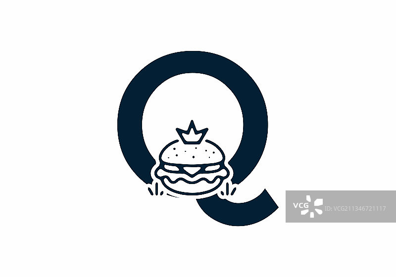 字母Q汉堡合并形状图片素材