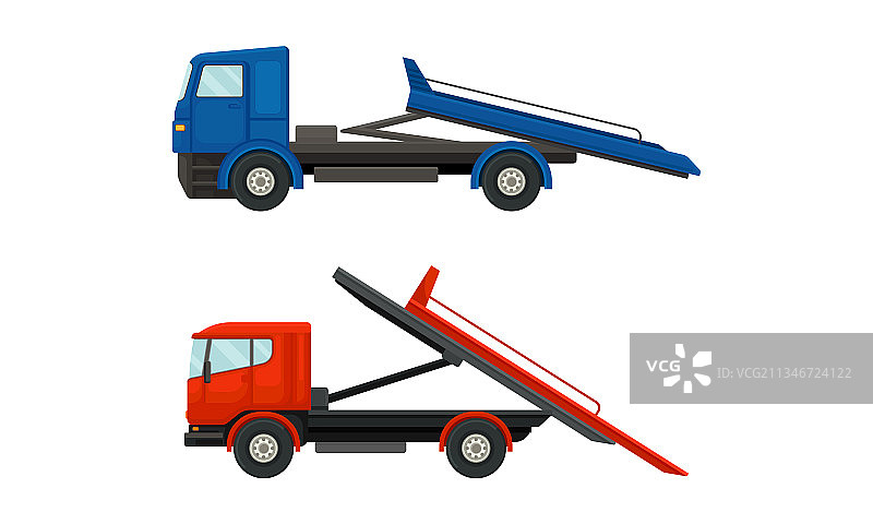 拖车或救援车移动故障车辆图片素材