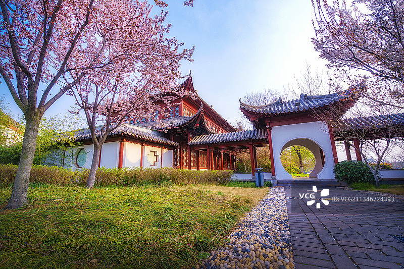 苏公岛春色+江苏省徐州市云龙湖小南湖苏公岛图片素材