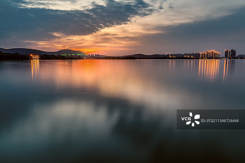云龙湖的一抹余晖+江苏省徐州市泉山区云龙湖风景名胜区图片素材