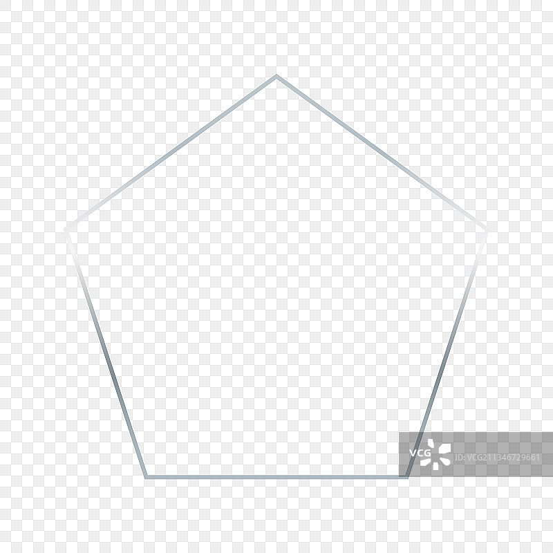 银色发光五边形框架图片素材