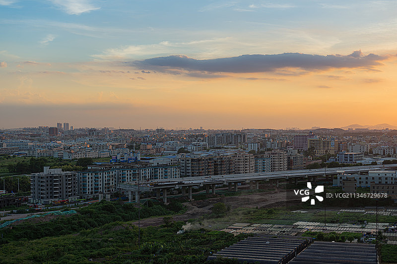 广州，白云区，黄昏，天空，城中村，建设图片素材