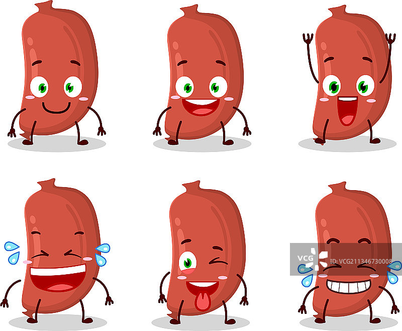 带着微笑表情的卡通人物香肠图片素材