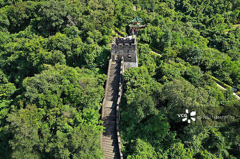 广东省深圳市龙岗区布吉街道求水山公园航拍图片素材