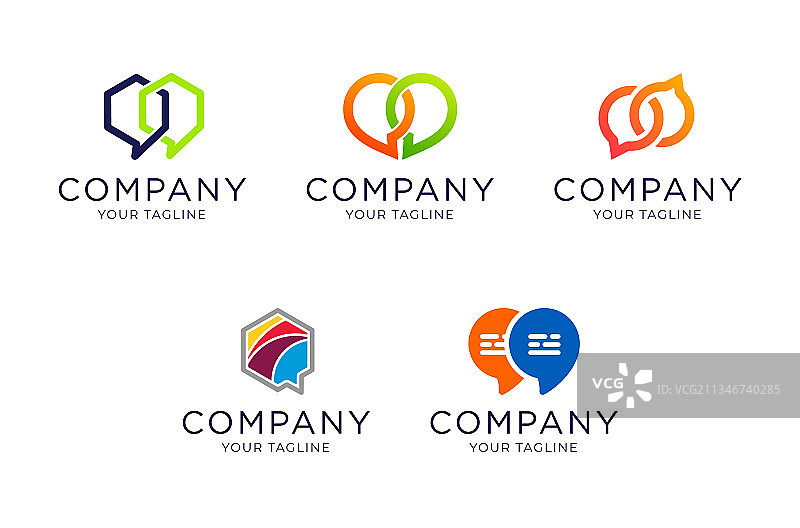 简约气泡聊天Logo模板合集图片素材
