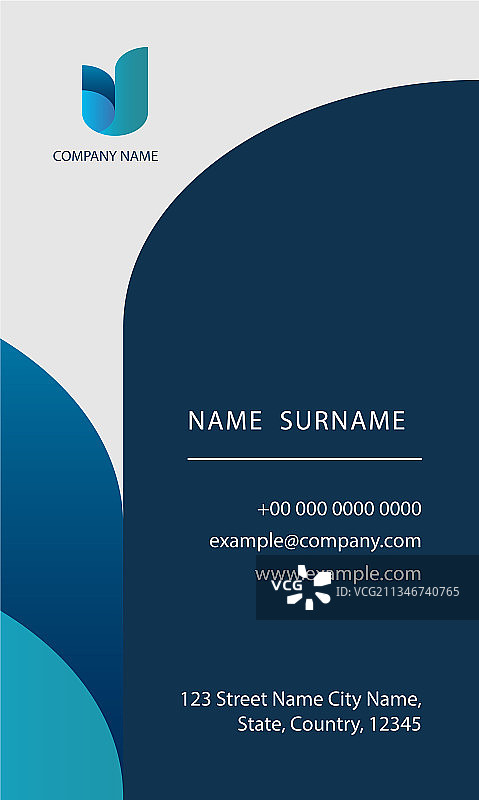 蓝白可编辑名片模板图片素材