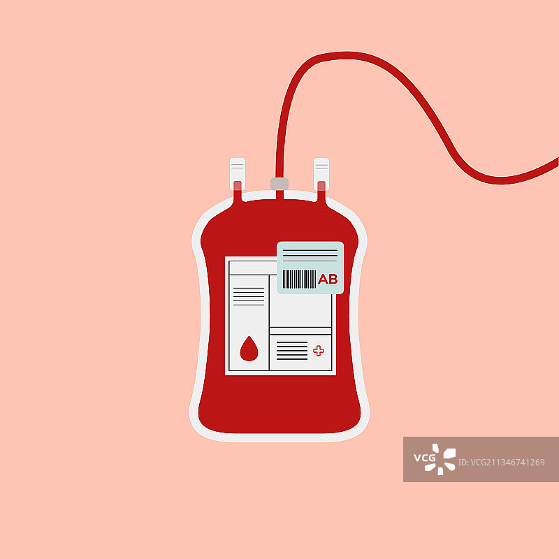 AB型血袋红色健康慈善图片素材