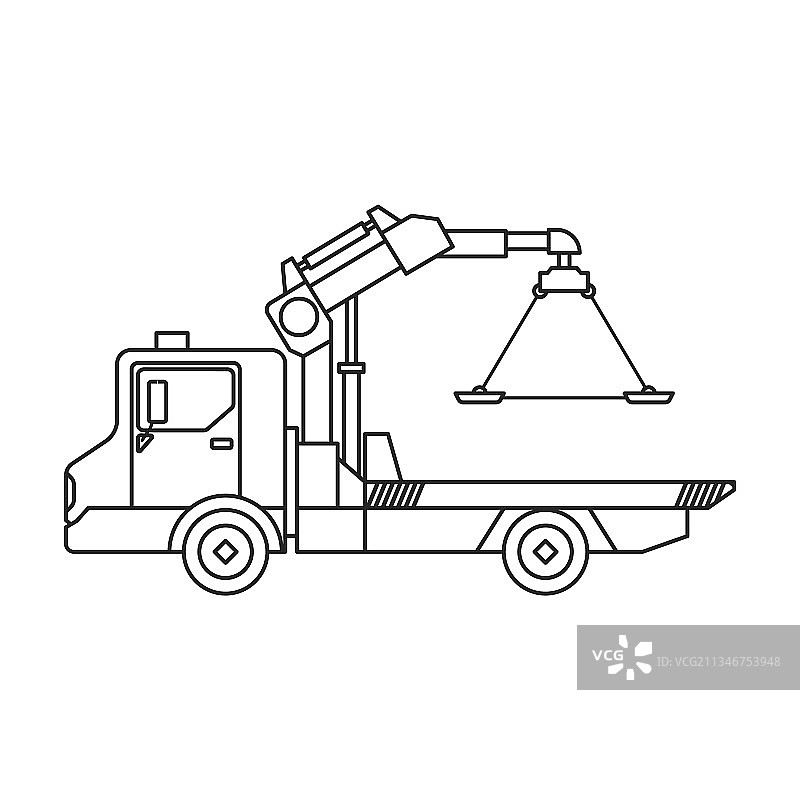 卡车牵引图标轮廓图标孤立图片素材