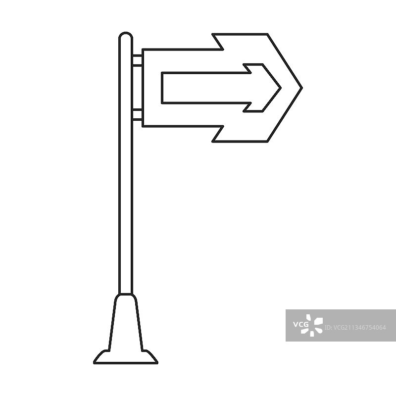 街道箭头轮廓图标图片素材