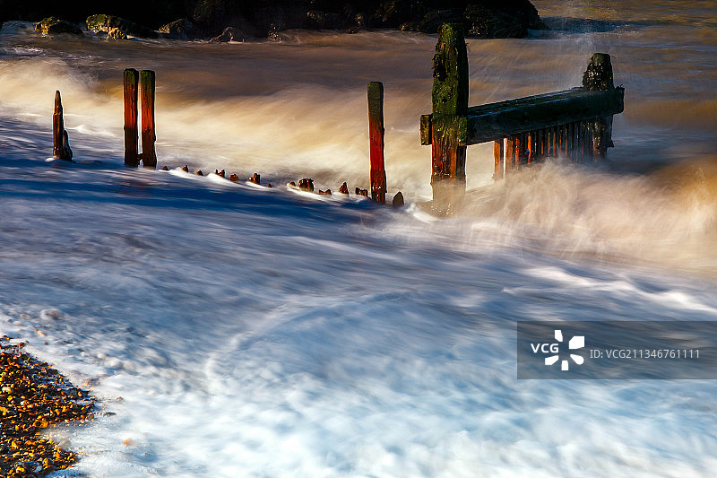 冬季英国赫恩湾雷克尔弗海景图片素材