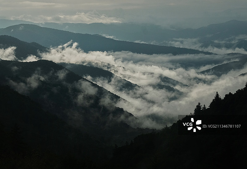 美国大雾山国家公园的壮丽山景图片素材