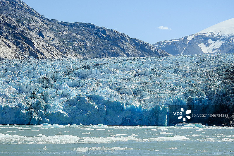 阿拉斯加道斯冰川的壮丽海景，美国图片素材