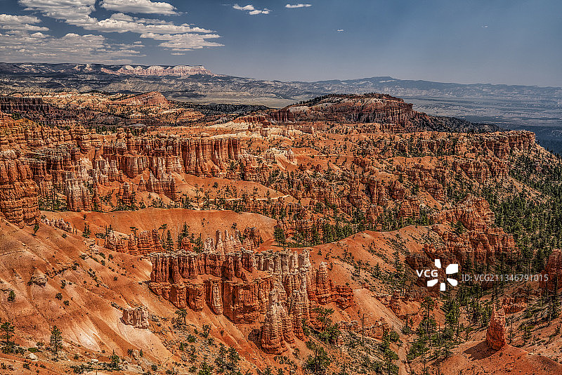 美国犹他州加菲尔德县多云天空下的景观航拍图片素材