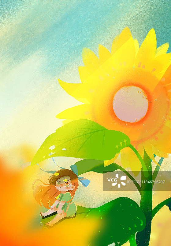 插画向日葵花语图片素材
