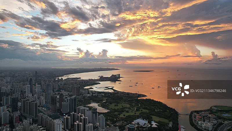 海口夕阳最美图片素材