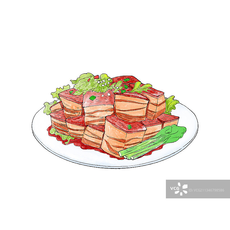 立秋节气传统膳食贴秋膘元素图片素材