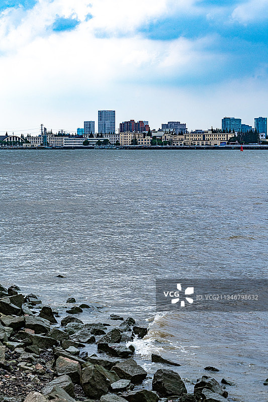 上海滨江森林公园.吴淞江黄浦江长江交汇处景观图片素材