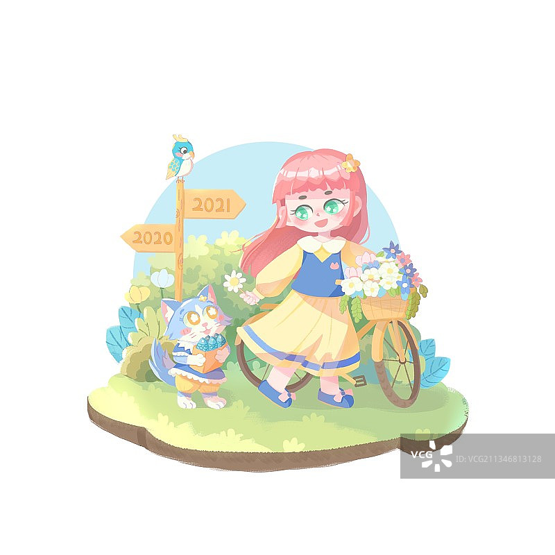单车女孩图片素材