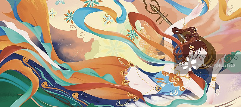敦煌舞女图片素材