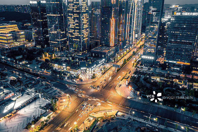 贵阳市金融城城市天际线风光夜景图片素材