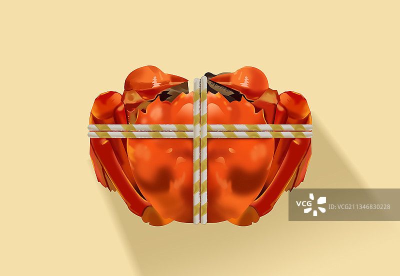 中华美食梁子湖阳澄湖大闸蟹秋天食物秋季饮食生活螃蟹写实插画图片素材