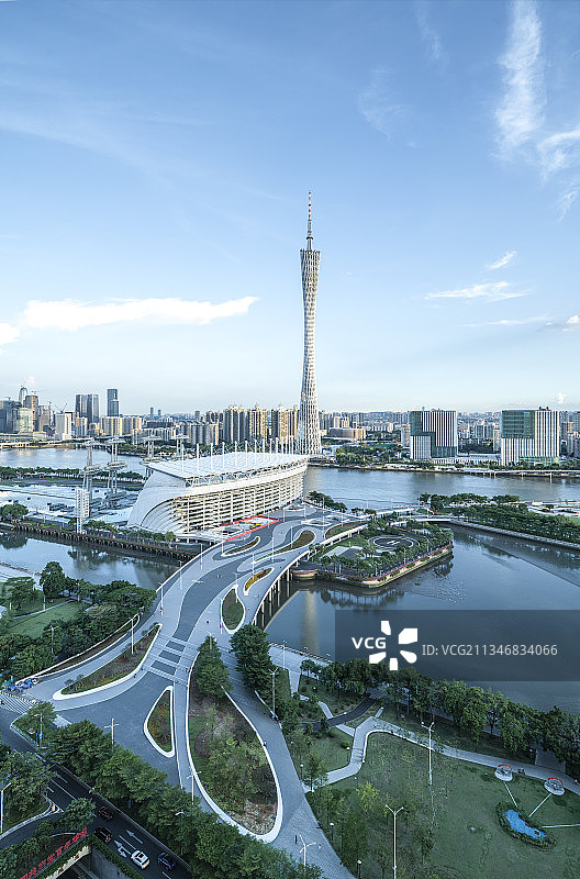 广州海心沙全景天际线图片素材