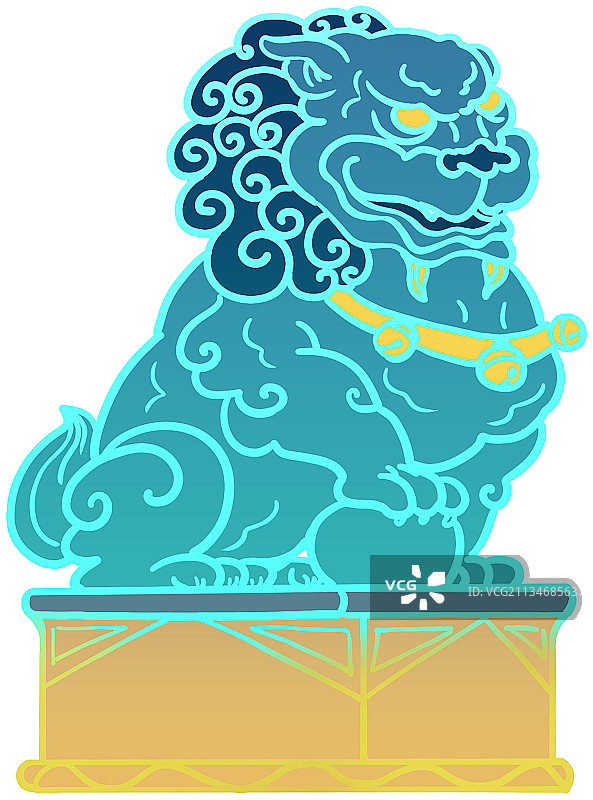 卡通石头狮子图片素材