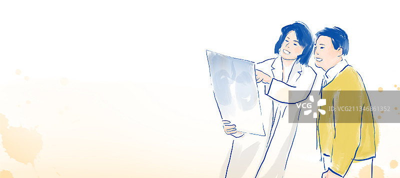 医疗健康人物水彩插画健康与医生图片素材