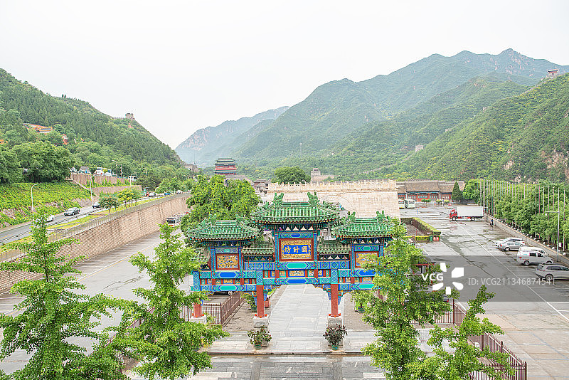夏天北京居庸关长城自然风光图片素材