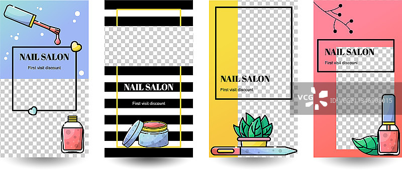 扁平风格Instagram快拍模板合集图片素材