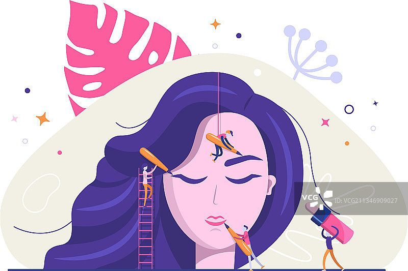 永久化妆场景大头照图片素材