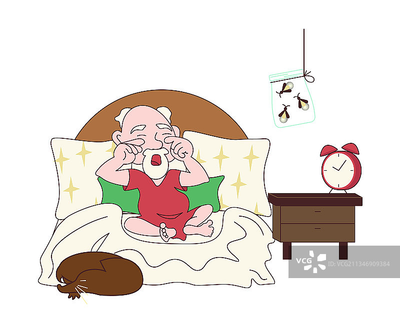 有趣可爱的神话侏儒醒来图片素材