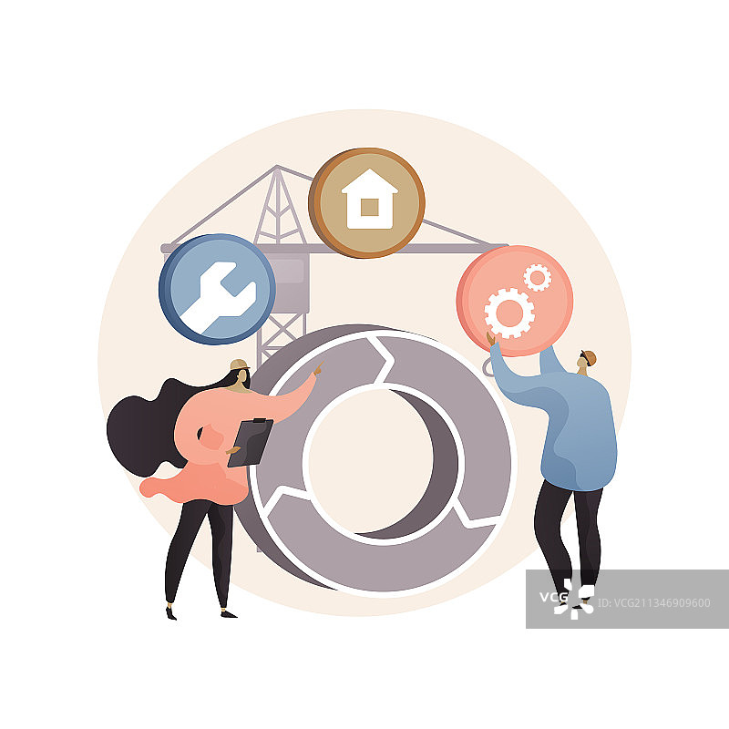 建筑信息模型抽象概念图片素材