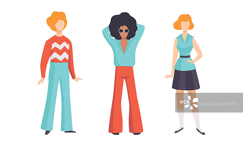 穿着复古服装的男人和女人图片素材