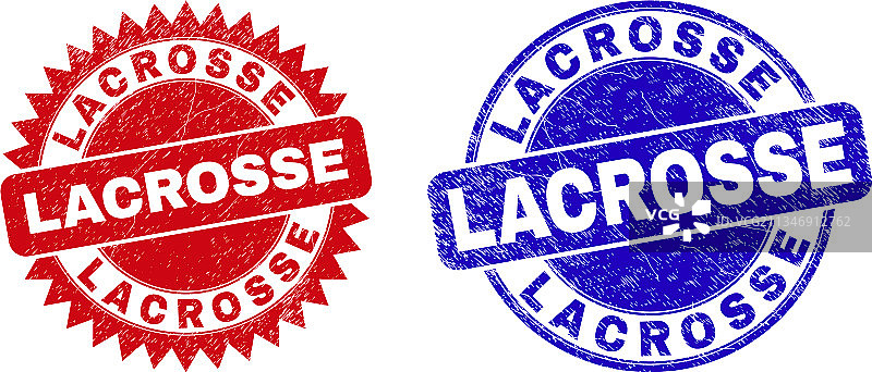 带长曲棍球圆形和玫瑰花结印章图片素材