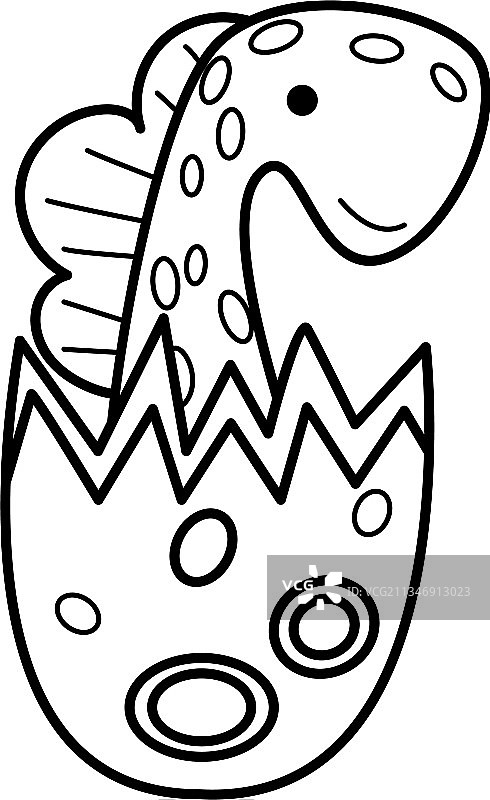 涂鸦风格的蛋中双棘龙宝宝图片素材