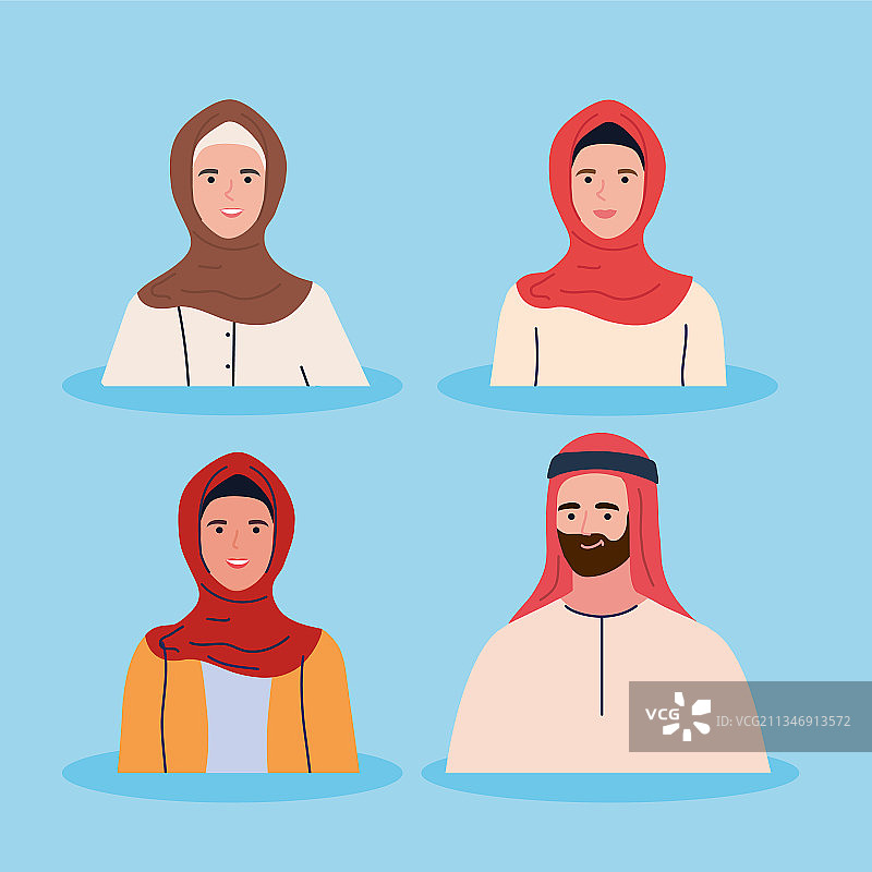 穆斯林人物合集图片素材