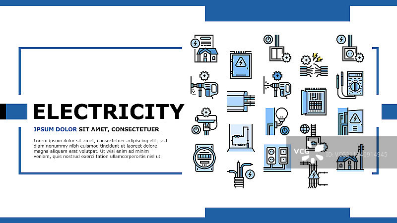 电气安装工具图标集图片素材