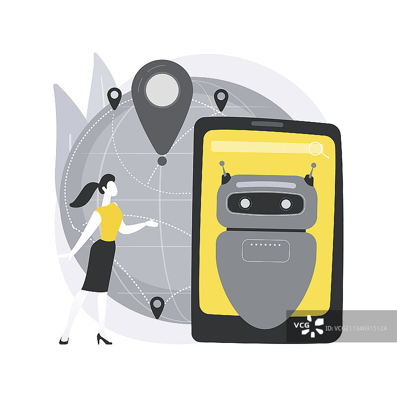 旅行和交通运输中的AI抽象概念图片素材