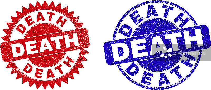 带有污渍的死亡圆形花结邮戳图片素材