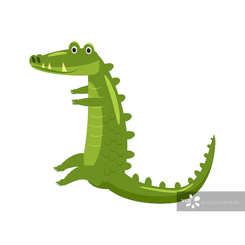 可爱鳄鱼绿色趣味卡通形象图片素材
