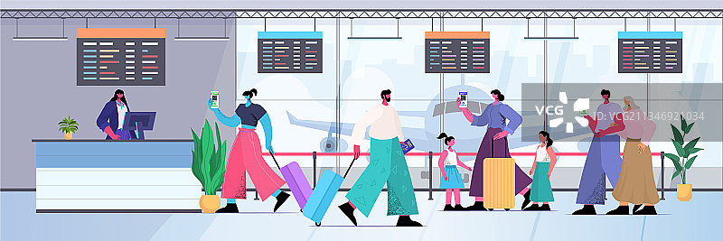 持全球免疫护照的旅行者图片素材