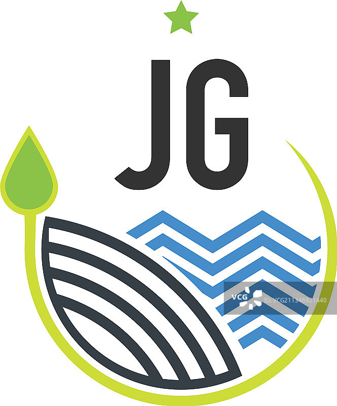 字母JG自然创意设计模板图片素材