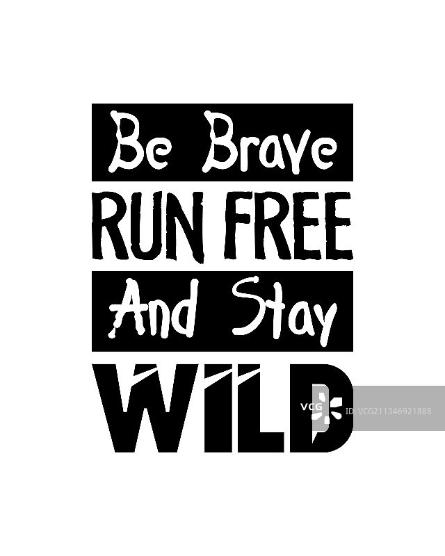 勇敢奔跑，保持野性手绘图案图片素材