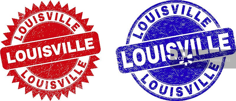 路易斯维尔圆形玫瑰花结印章图片素材