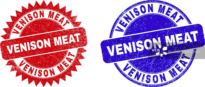 鹿肉圆形花结印章图片素材