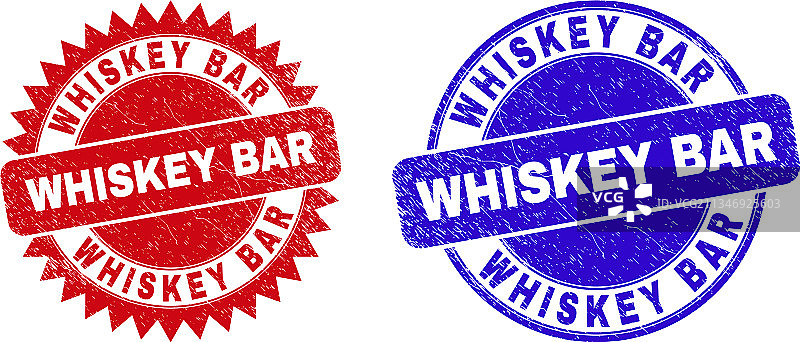 威士忌酒吧圆形花结印章图片素材