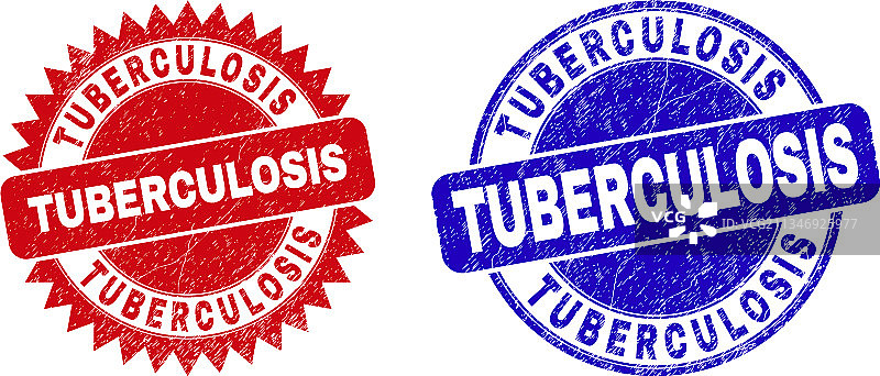 带有肺结核字样的圆形和花形图章图片素材