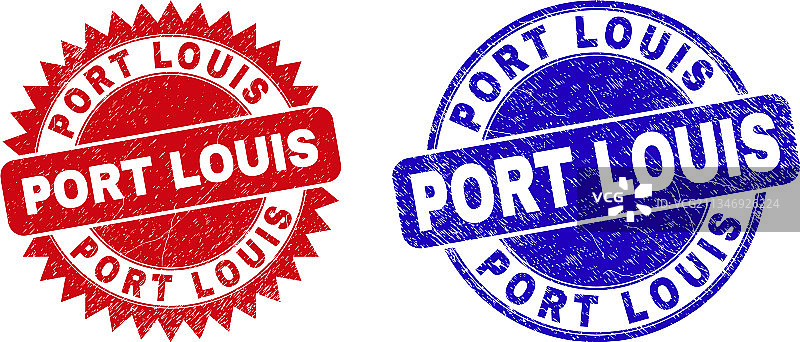 路易港圆形花结印章图片素材