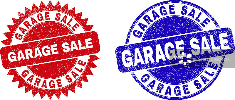 车库促销圆形花结水印图片素材